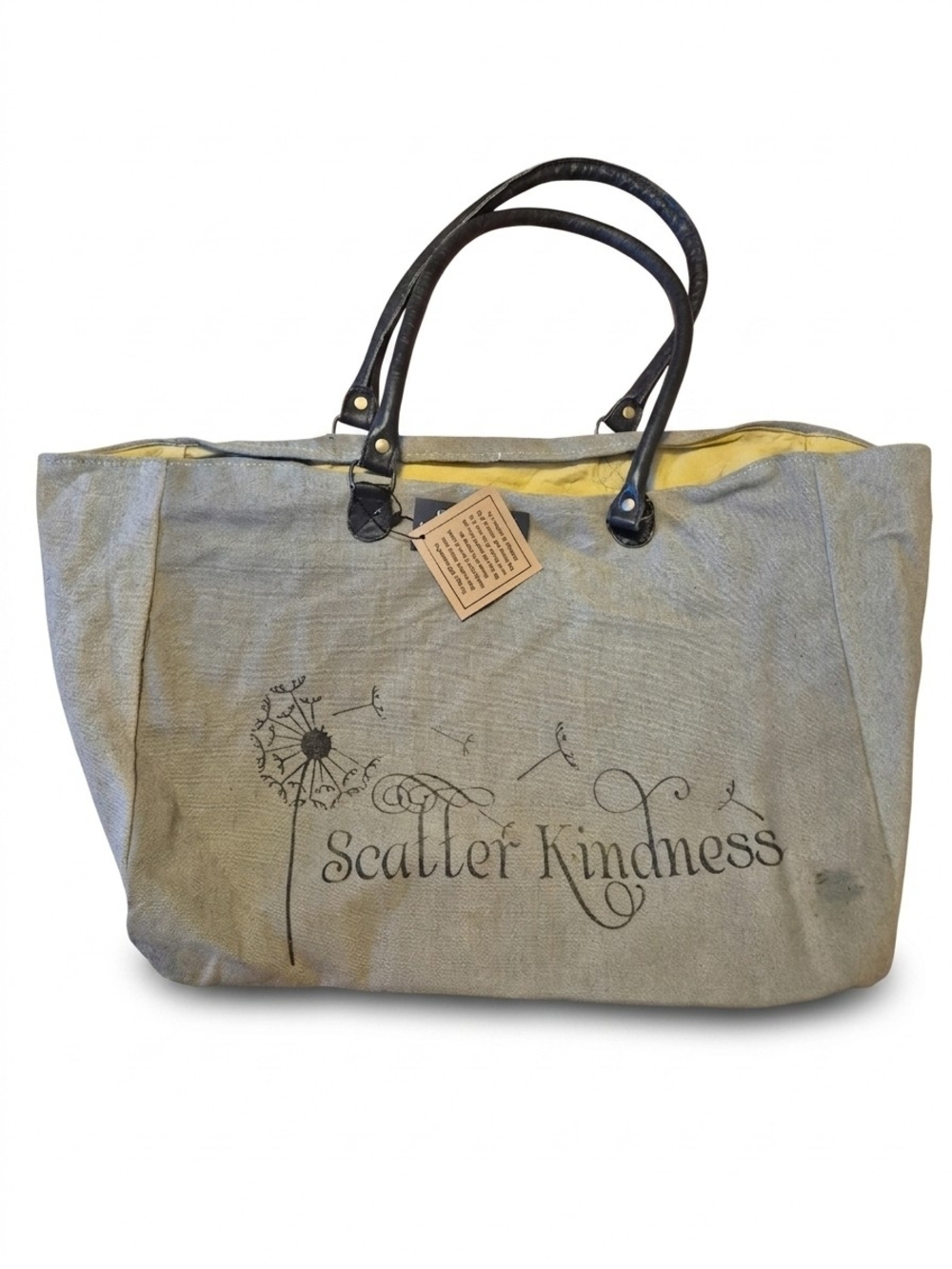 NWT Vintage Addiction Scatter Kindness Recycled Military Tent Market Tote (0067)